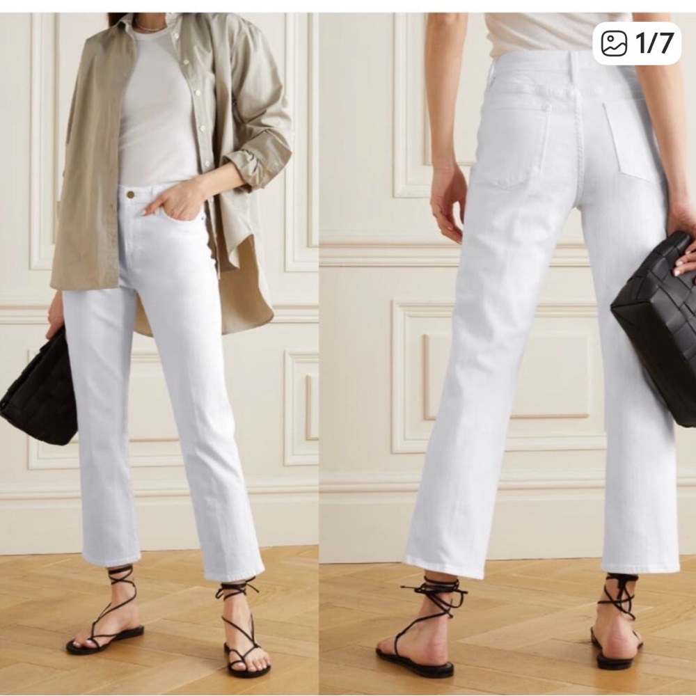Frame Denim Women's Crisp White Le High Straight Leg Jeans, size 27